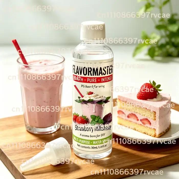 Arôme liquide pour milkshake à la fraise - Très concentré, à base de PG, soluble dans l'eau pour la fabrication de jus VP
