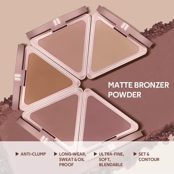 Poudre bronzante mate, effet de maquillage longue durée