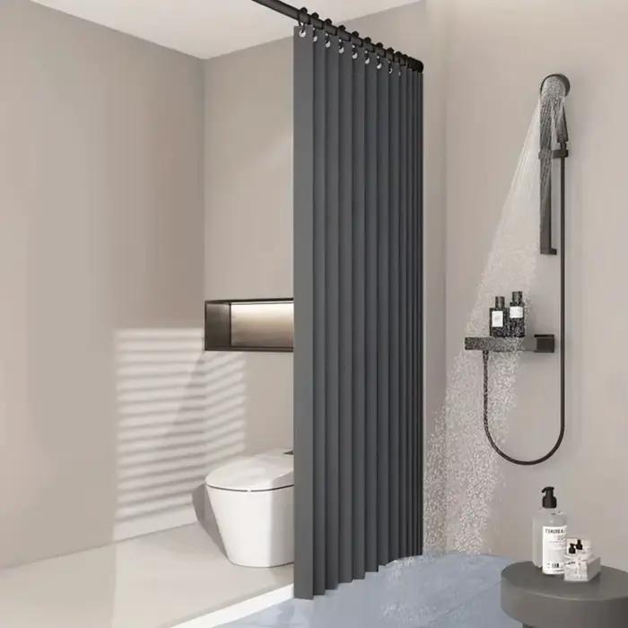 Rideau de douche rideaux de douche pliants magnétiques rideaux de douche imperméables en tissu Polyester adaptés à la salle de bain familiale