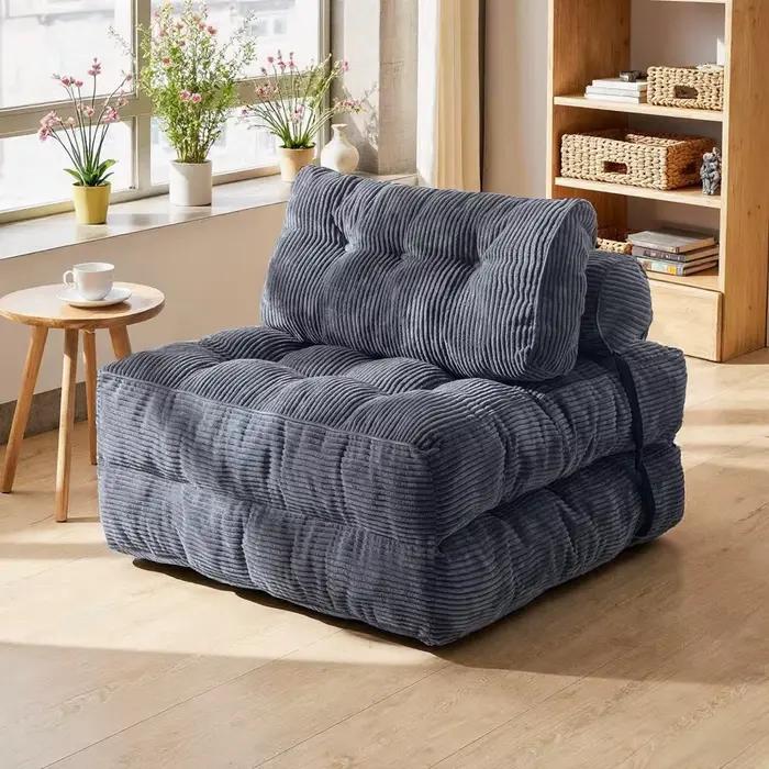 Canapé-lit pliant, fauteuil convertible avec oreiller et matelas pliable, chaise-lit portable, canapé de sol confortable