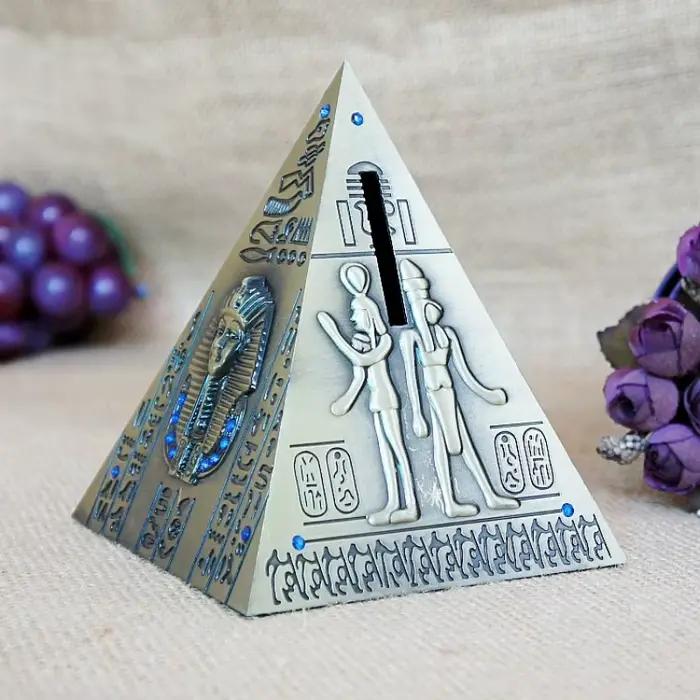 Figurine Pyramide Égyptienne en Alliage de Fer, Statue, Décoration de Bureau, 1 Pièce