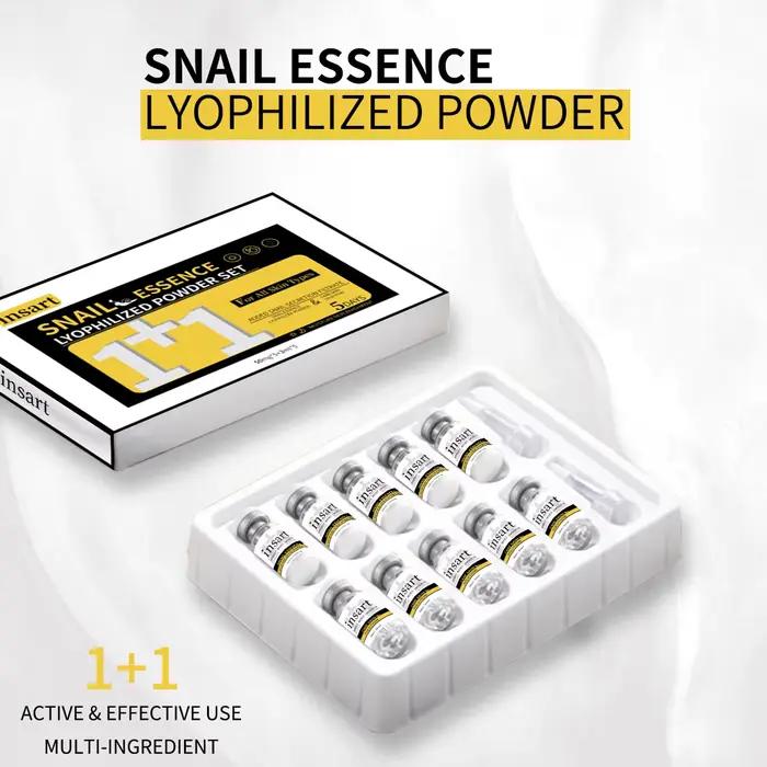Ensemble de poudre lyophilisée à l'essence d'escargot Anti-âge pour l'élimination des rides