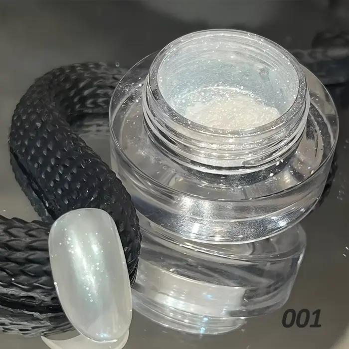Poudre à ongles perle blanche effet beignet glacé pour ongles artistiques et luxueux occasions spéciales