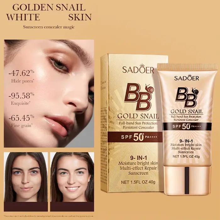 SADOER Crème BB Éclaircissante Anti-âge à la Bave d'Escargot