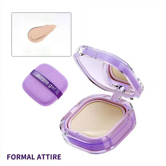 Fond de teint liquide Purple Girl avec coussin d'air, crème CC pour le visage, fond de teint longue tenue et waterproof pour tous types de peau
