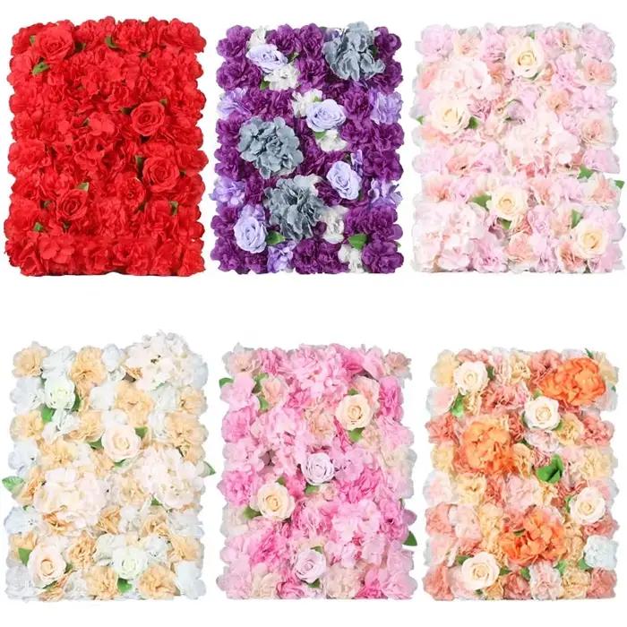 Mur de Fleurs Artificielles de 40x60cm, Accessoires de Photographie, Décoration Fausse Fleur, Arrière-Plan de Mariage