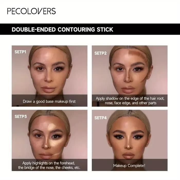 Bâton de contour avec surligneur correcteur à double tête