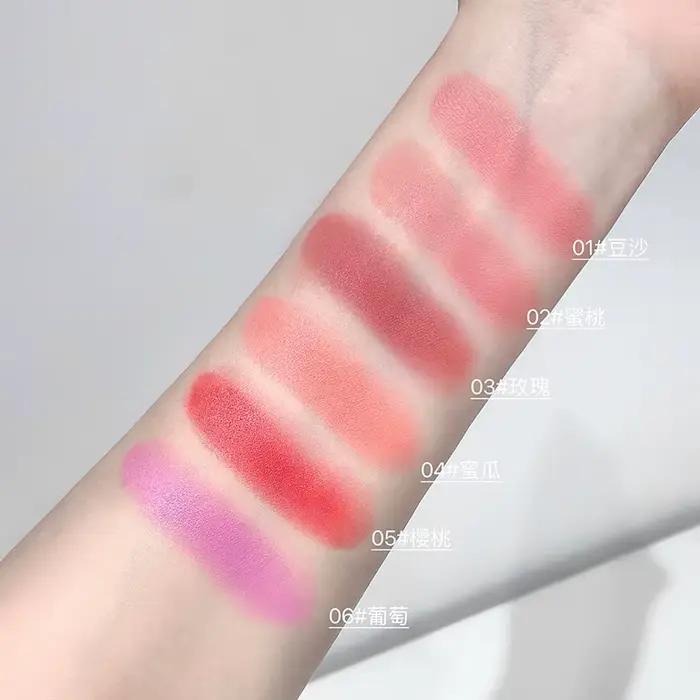 Fard à joues crème mat rose violet multi-usage pour lèvres et joues, rouge à lèvres monochrome, blush illuminateur pour le visage, maquillage facile à appliquer