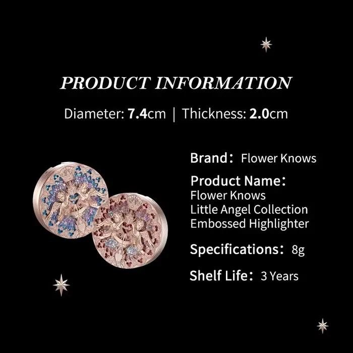 The Flower Knows Little Angel Collection Relief Highlight Face Powder iluminador Maquillage Contour Surligneur Palette 8g/0.3Fl.oz