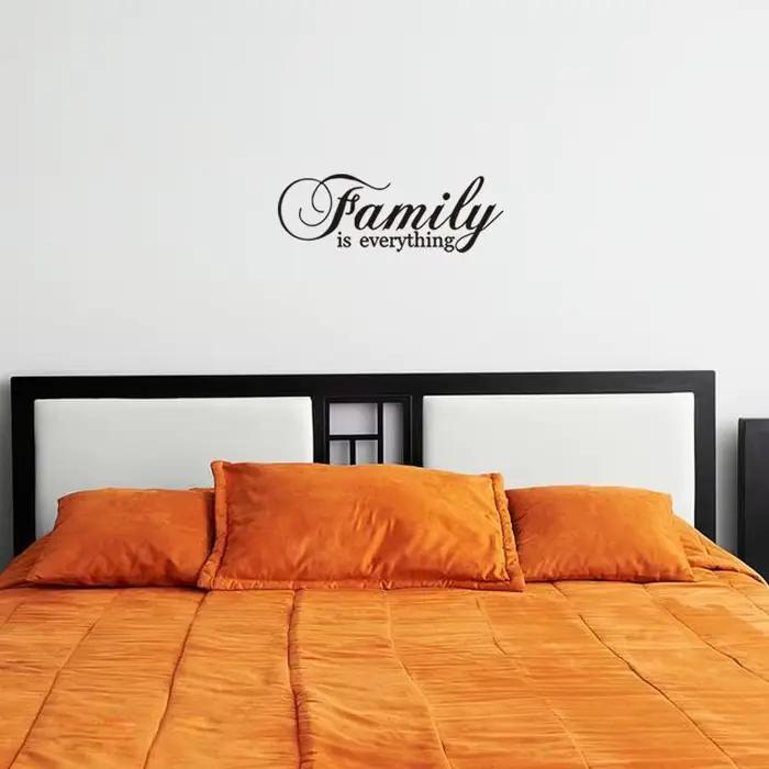 Autocollant mural inspirant « Family Is Rverything » pour salon, chambre à coucher, décoration de la maison, autocollants de porte, affiche