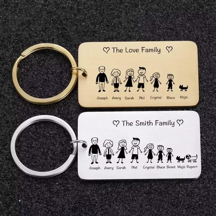 MYLONGINGhanded M-Chaîne personnalisée avec noms de famille, chaîne continent Love Family