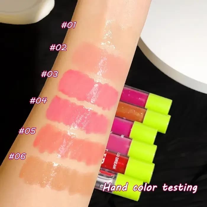 Brillant à lèvres bonbon hydratant 6 couleurs-brillant