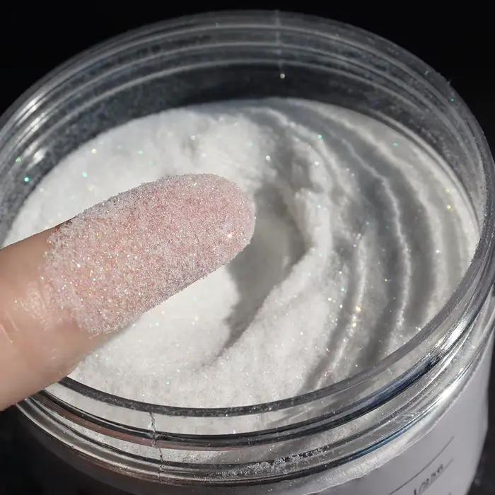 Poudre de paillettes féerique irisée blanche