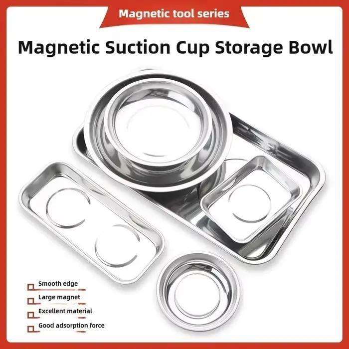 Bol magnétique carré, durable avec plateau de pièces magnétique en acier inoxydable pour un accès facile et une prévention de la perte de pièces