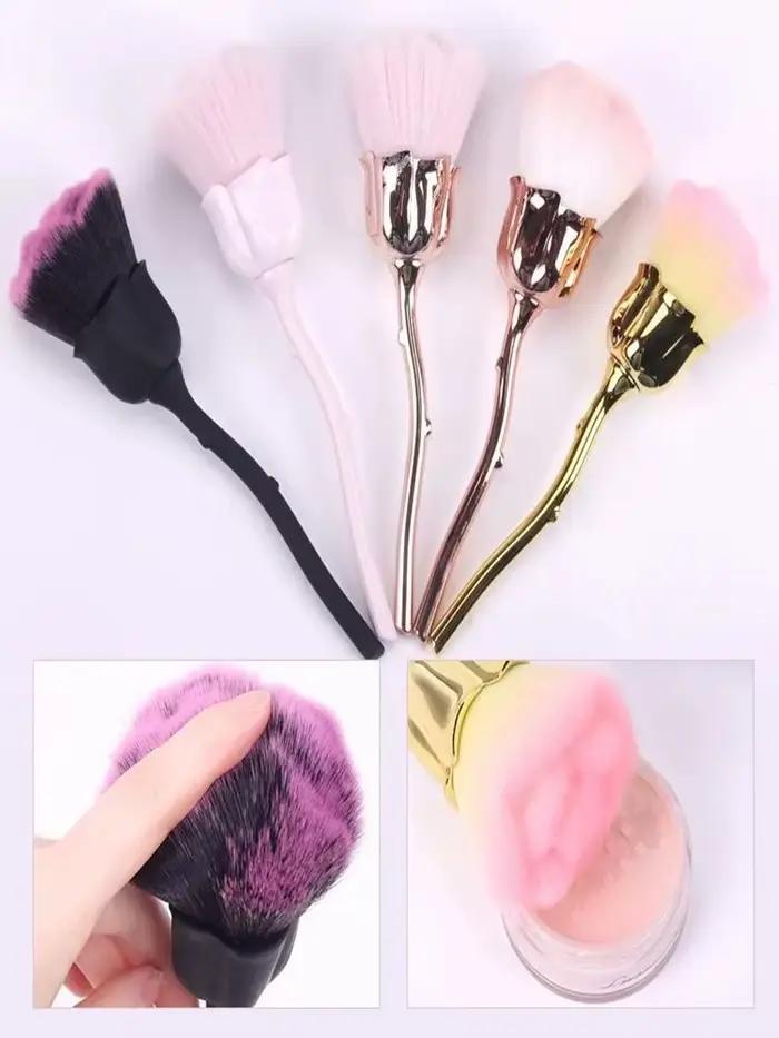 1pc pinceau à poudre Rose tête