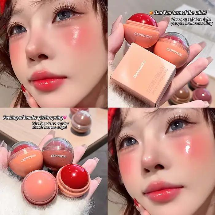 Fard à joues crème hydratant et illuminateur 3D effet naturel rouge vif