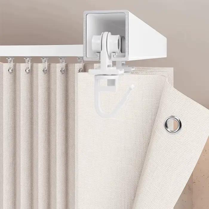 Kit complet rideau de douche courbé pour salle de bain, rideau et tringle imperméables, séparation sec/humide, cloison de douche