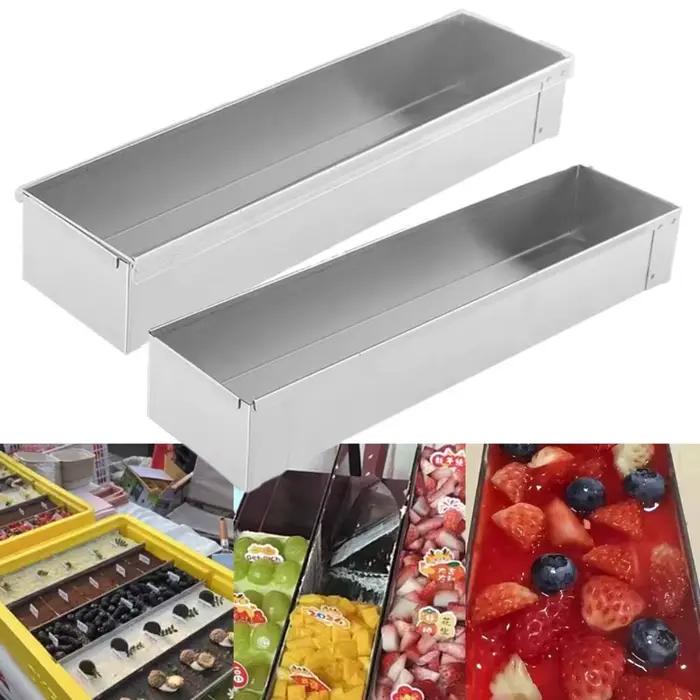 Moule à gâteau Tiramisu au Design amovible professionnel, rectangulaire, en acier inoxydable, pour pain, bricolage avec couvercle, moule à Mousse, boulangerie