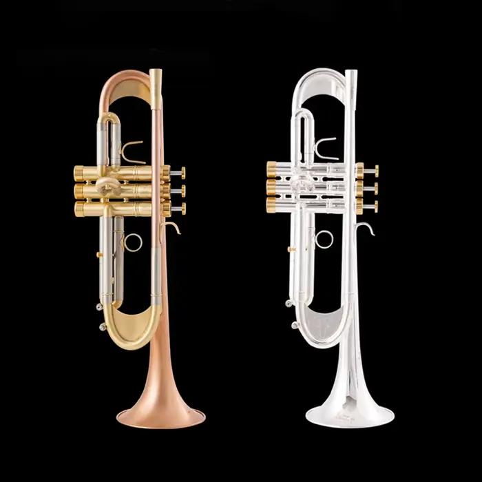 Nouveau Vincent Bach Bb trompette haute qualité laque or argent plaqué trompette en laiton Instruments de musique Type Composite trompette