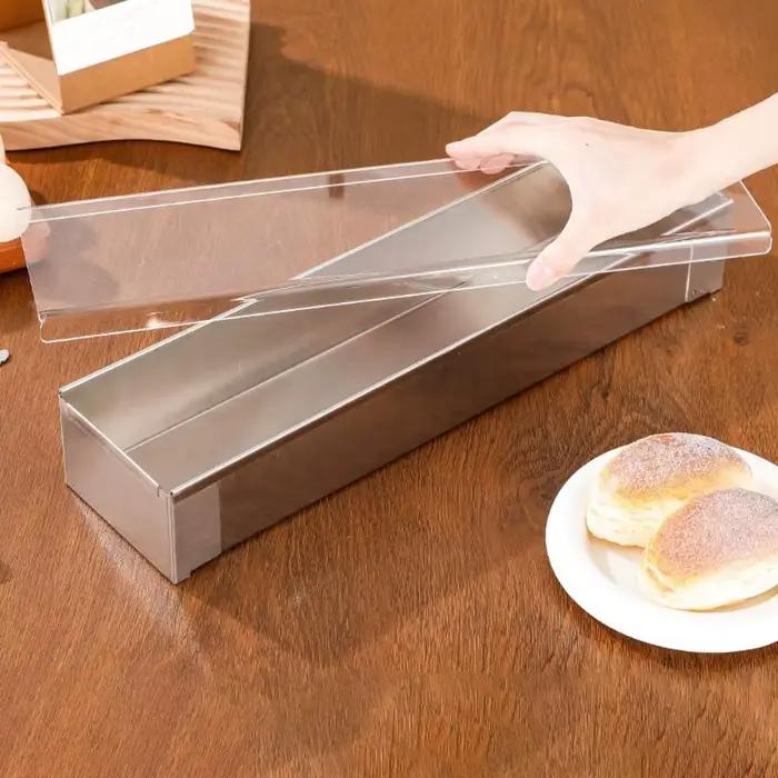 Moule à gâteau Tiramisu au Design amovible professionnel, rectangulaire, en acier inoxydable, pour pain, bricolage avec couvercle, moule à Mousse, boulangerie