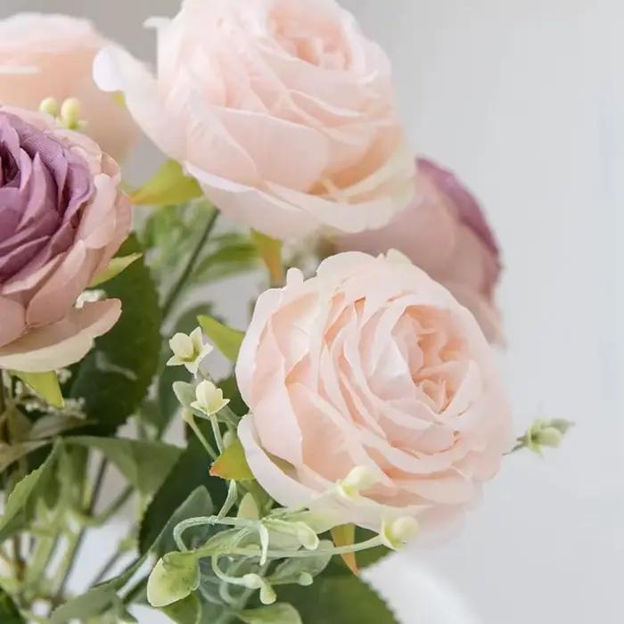 Fleurs artificielles pivoine maison chambre bonsaï décoration festival couronnes mariage photographie fond mur accessoires Brouque