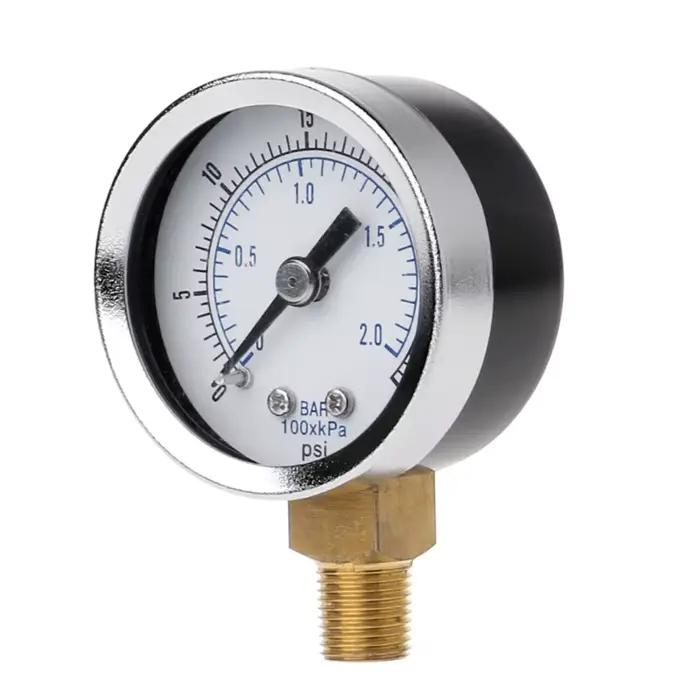 Manomètre utilitaire 0-30psi 0-2bar, jauge hydraulique basse pression, double échelle