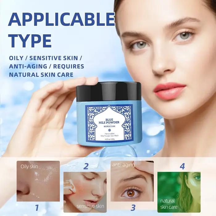 Poudre moussante minérale marocaine 120g - Masque nettoyant en profondeur en 15 minutes pour le visage et le corps