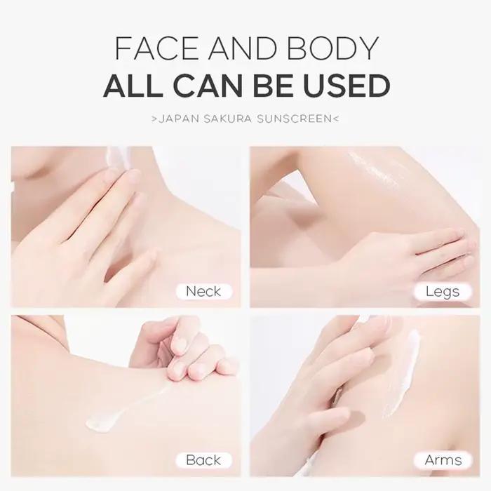 Crème solaire éclaircissante LAIKOU Japan Sakura SPF 50+ pour le visage et le corps