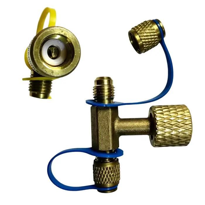 Manomètre VGW-mini, adaptateur coudé à trois voies VGW-MINI, vanne à trois voies, vanne de commutation de réfrigérant haute efficacité, vente en gros