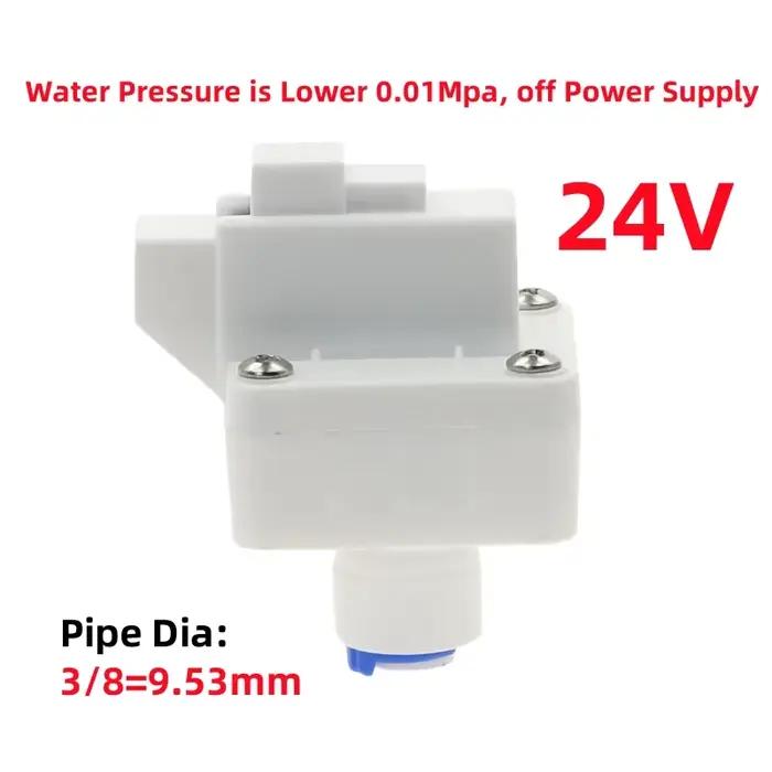 RO-Joli Haute/Basse Pression Précieux pour Eau, Normalement Fermé/Ouvert, 1/4, 3/8 OD, Raccord de Tuyau pour Système d'Osmose des Paupières, Moteur de Pompe