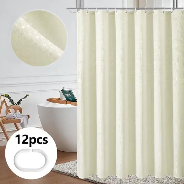 Rideau de douche imperméable et résistant à la moisissure, avec 12 crochets, ensemble de rideaux imprimés de plantes de douche modernes pour salle de bain