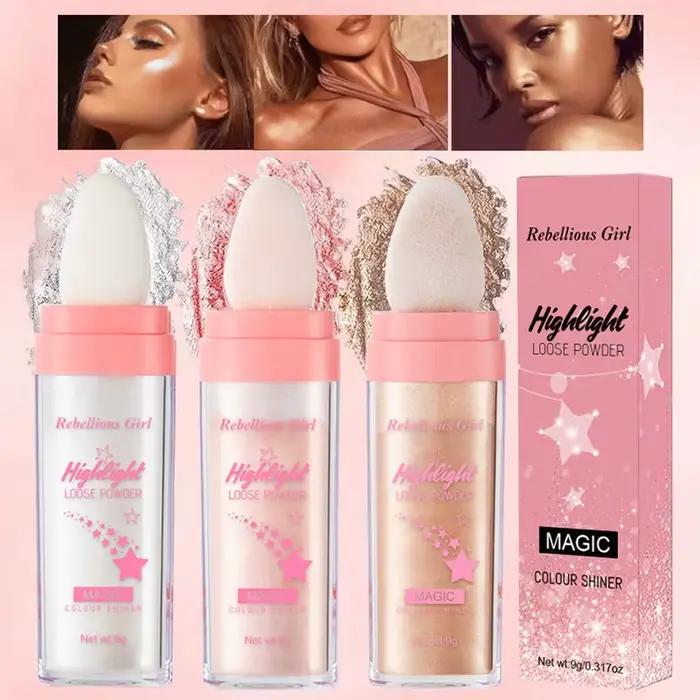 Surligneur poudre blanc clair De lune Polvo De Hadas paillettes miroitant Contour ombrage illuminateur pour femmes