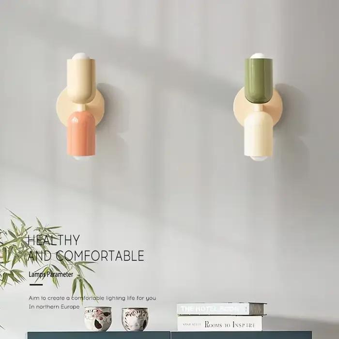 Lampe murale de salon de style nordique, simple et moderne, pour chambre à coucher, chevet, couloir, chambre d'enfant, lampe murale de fond E27, décoration intérieure