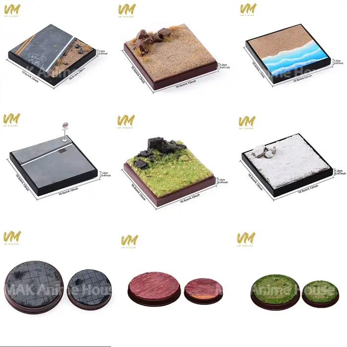 Kit de Diorama de Scène de Sol Simulé (Plateforme de 10 cm) pour Modélisation de Ruines de Prairie, Autoroute et Bord de Mer, Compatible avec Figurines et Poupées