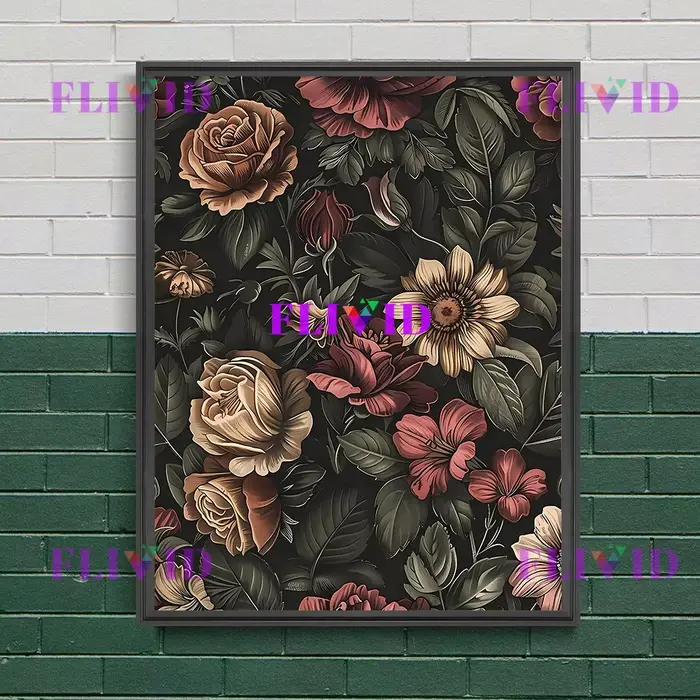 Bouquet Floral Art imprimé fleurs colorées luxuriantes Vintage mur Art toile peinture, Art abstrait affiche imprimer Chic botanique décor