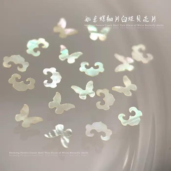 Incrustation de nacre nuage de bon augure papillon flocons de coquille ancienne rêveur Chic décorations Nail Art accessoires d'outils de manucure