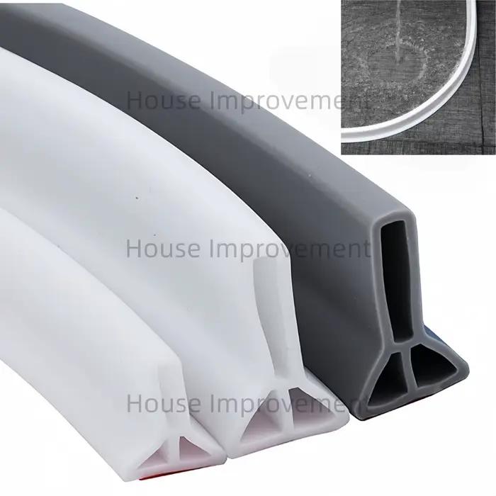Barrière d'eau de douche pliable, bande de silicone autocollante, protection anti-éclaboussures, seuil de douche flexible