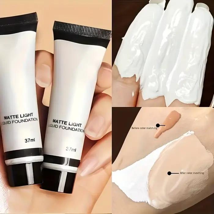 Fond de Teint Mat Blanc Lumineux Purifiant Longue Tenue pour Cosplay & Festival Couvrance Totale