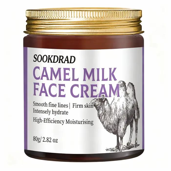Crème pour le visage au lait de chameau, hydratation intense, texture lisse, pour tous types de peau, 80g/2.82oz, indispensable au quotidien