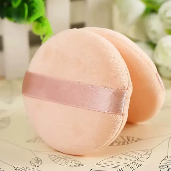 Bouffée ronde de fond de teint en poudre pour le visage