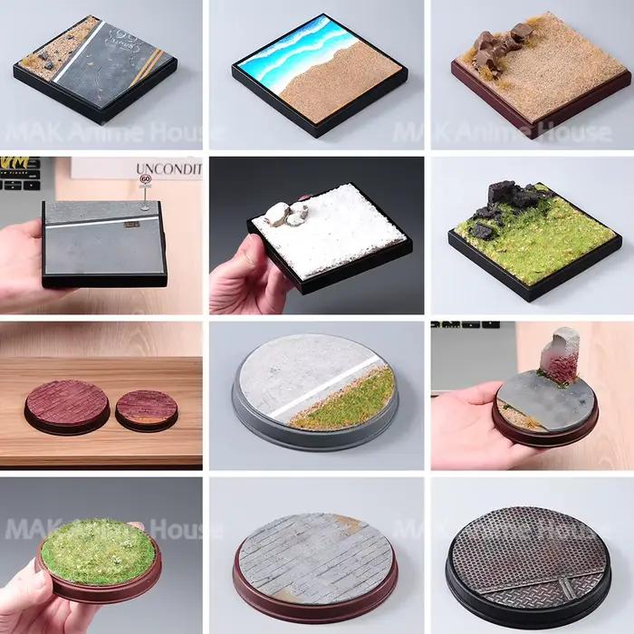 Kit de Diorama de Scène de Sol Simulé (Plateforme de 10 cm) pour Modélisation de Ruines de Prairie, Autoroute et Bord de Mer, Compatible avec Figurines et Poupées