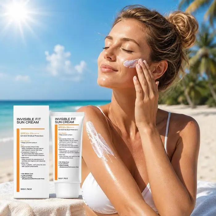 Crème solaire hydratante à la niacinamide, crème solaire bloquant les rayons UV, soulage la peau, légère, invisible, protection estivale, 50g, soins de la peau