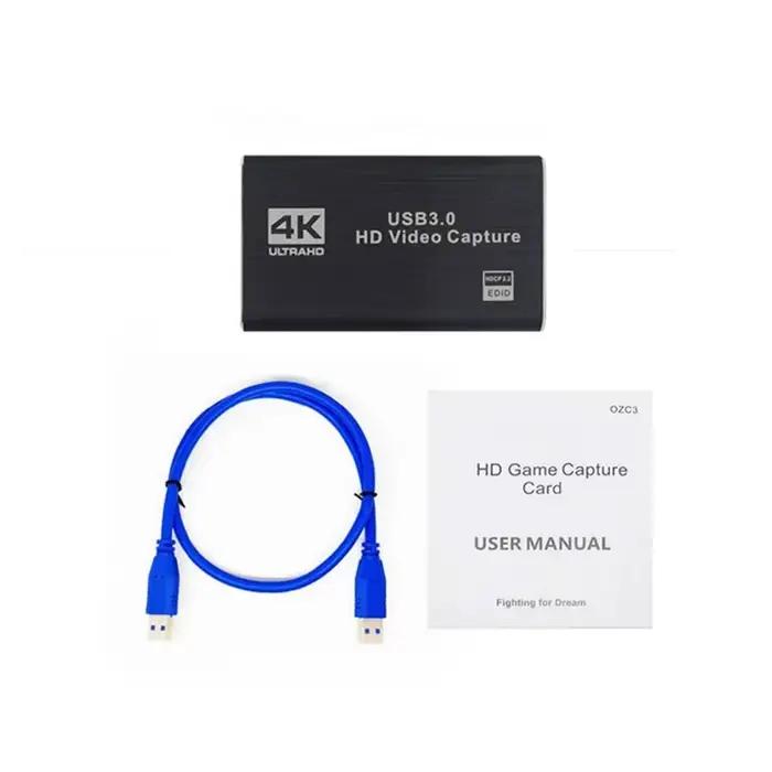 Carte de capture vidéo USB 3.0 4K, HDTV 1080P 60Hz, enregistreur vidéo HD pour PS4 OBS, enregistrement de jeux, diffusion en direct