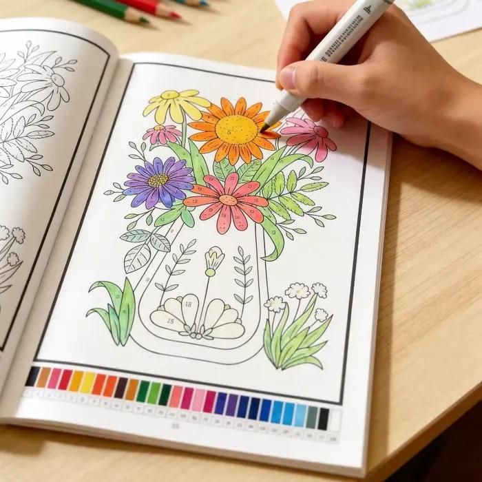 Un livre de coloriage pour adultes avec 32 motifs de plantes et d'animaux, un livre de coloriage et de relaxation anti-stress, un bon cadeau artistique