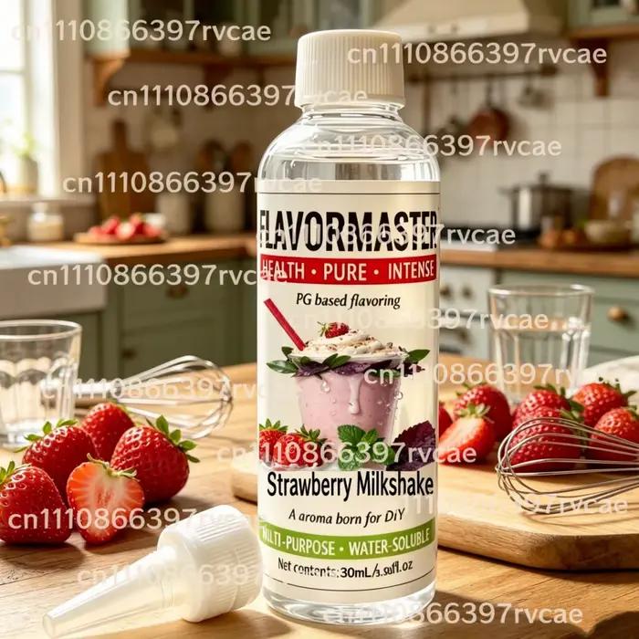 Arôme liquide pour milkshake à la fraise - Très concentré, à base de PG, soluble dans l'eau pour la fabrication de jus VP