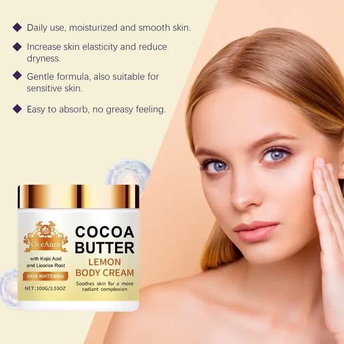 Crème hydratante pour le visage au beurre de cacao et au citron