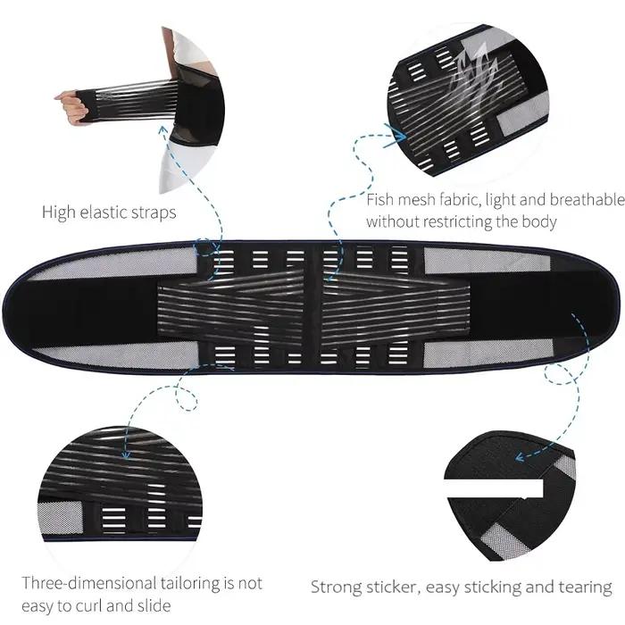 Ceinture de soutien lombaire respirante, attelle dorsale pour hommes et femmes, ceinture lombaire avec double sangles réglables