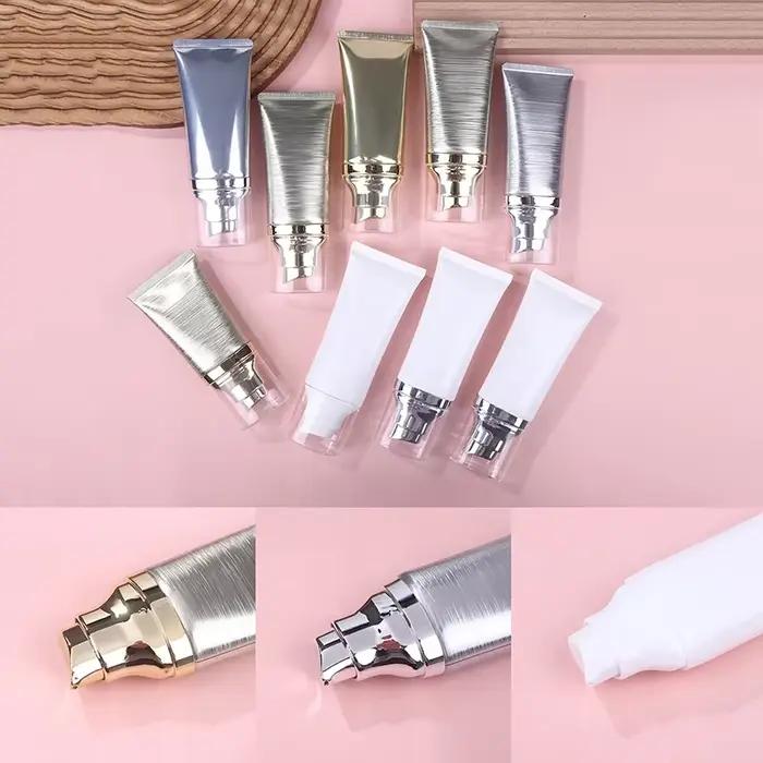 Tubes portables vides 30/50ml, fond de teint à presser, BB crème, Lotion cosmétique, bouteille de voyage avec pompe à vide, récipient rechargeable
