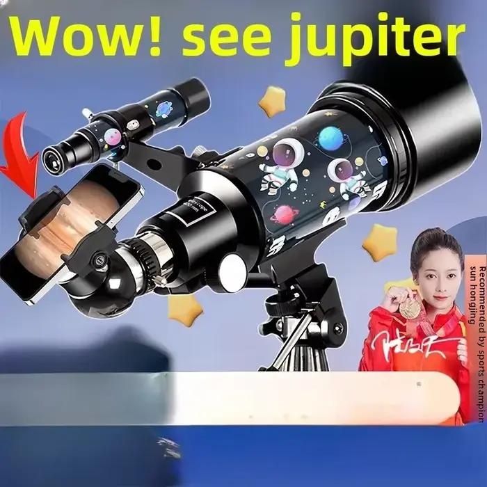 Télescope astronomique de protection oculaire de qualité supérieure pour enfants, garçons et filles, cadeau d'anniversaire, observation des étoiles à fort grossissement