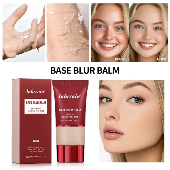 Lakerain Fond de Teint Mat Crème Longue Tenue Effet Flou Doux Couvrance Naturelle Correcteur Imperméable Maquillage Visage